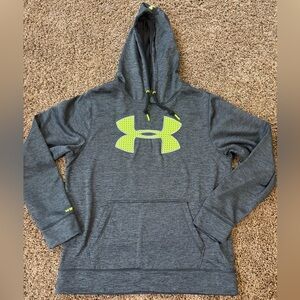 Under Armour Storm Loose Fit Pullover Hoodie Gray w/Yellow Logo Men’s Med EUC